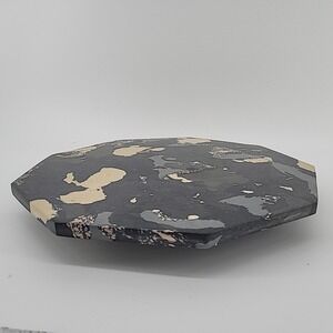 Diane von Furstenberg DVF Target Neutral Marble Stone Lazy Susan Serving Stand